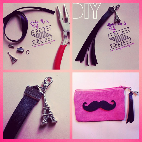 mini porte clés maison home made diy tuto tour eiffel ruban