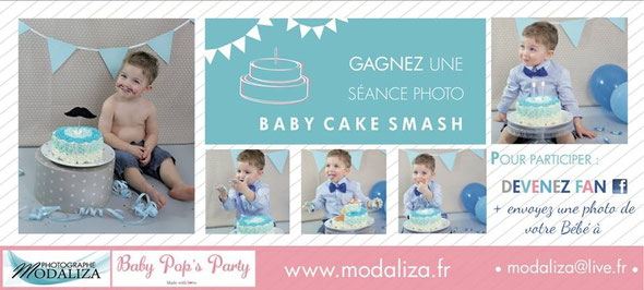 jeu concours séance photo cake smash bébé enfant modaliza baby pops party