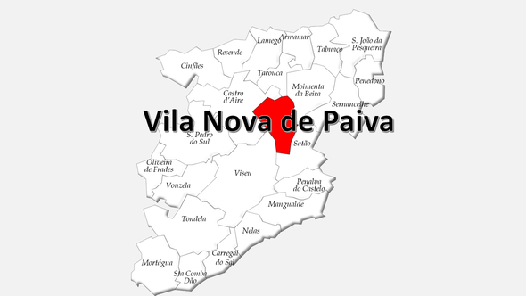 Localização do concelho de Vila Nova de Paiva no distrito de Viseu