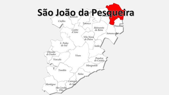 Localização do concelho de São João da Pesqueira no distrito de Viseu