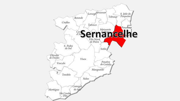 Localização do concelho de Sernancelhe no distrito de Viseu