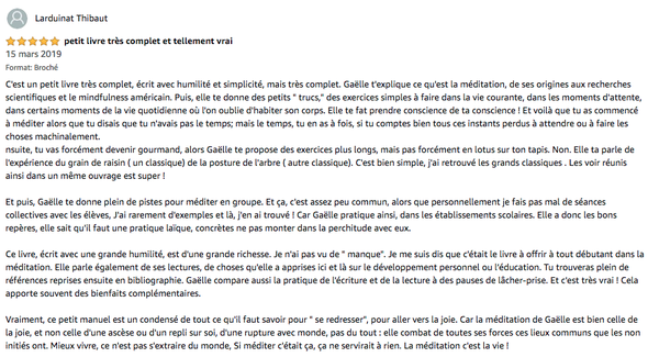 "La méditation, c'est la vie!" par Gaëlle Piton aux Editions First. Guide pratique pour apprendre à méditer. 