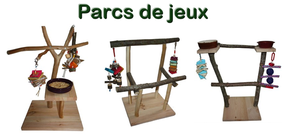 Arbres et parcs à perruches et perroquets