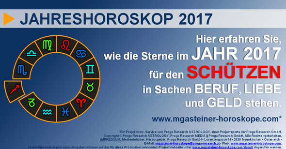 JAHRESHOROSKOP für den SCHÜTZEN (22. November bis 20. Dezember): Beruf. Liebe. Geld.