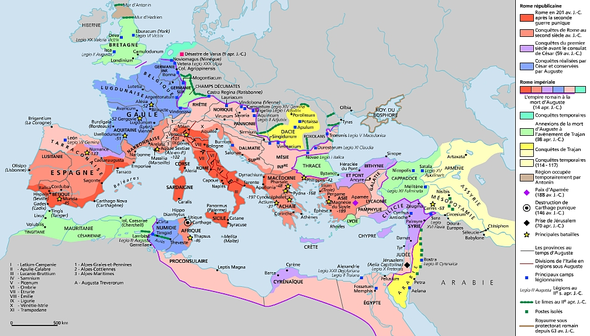 Rome et ses conquêtes / source Larousse sur le net