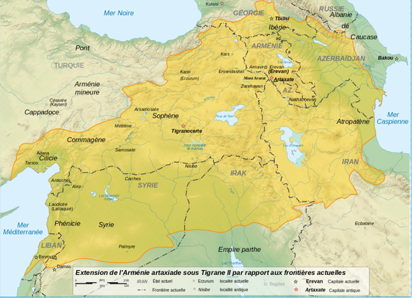 L'Arménie sous Tigrane ll / source Wikipedia