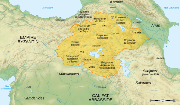 L'Arménie vers l'an mille / source Wikipedia