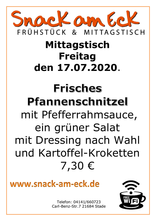 Mittagstisch am Freitag den 17.07.2020