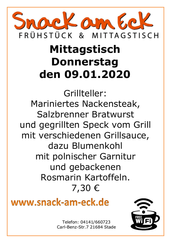 Mittagstisch am Donnerstag den 09.01.2019