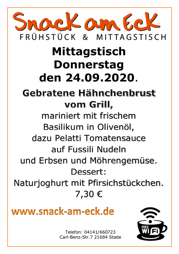 Mittagstisch am Mittwoch den 