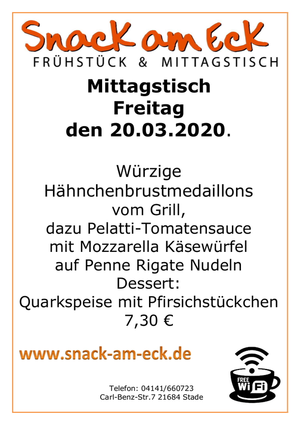 Mittagstisch am Freitag den 20.03.2020