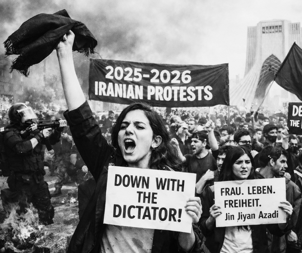 AI generiertes Bild um die Menschen im Iran vor Verfolgung zu schützen