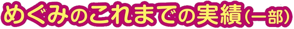 めぐみのこれまでの実績（一部）