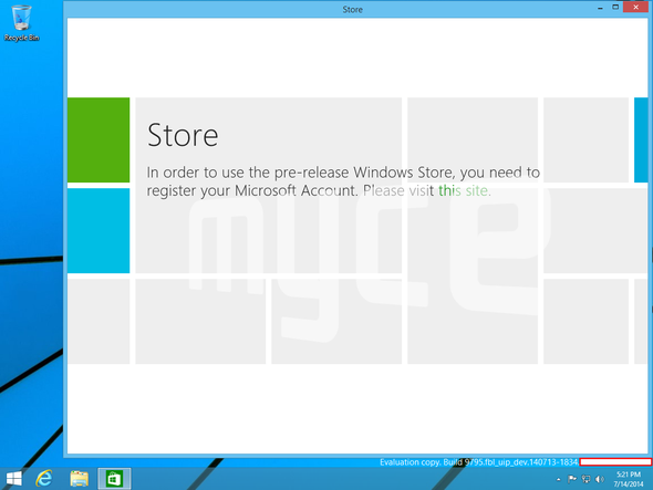 Windows 9 Build 9795 vom 13.Juli 2014