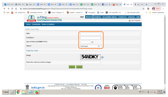 Caption: PAN Verification - Authority use just PAN number to verify your details and identity