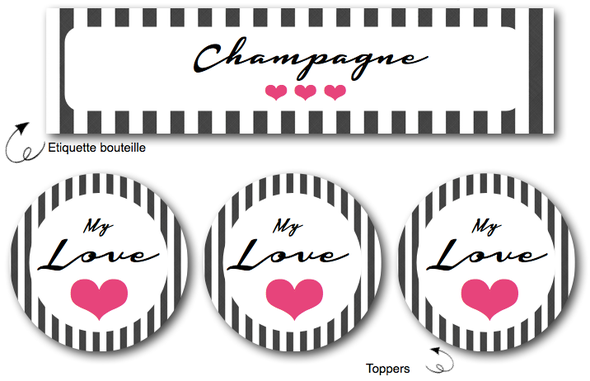 free printable etiquettes toppers table valentin day saint valentin