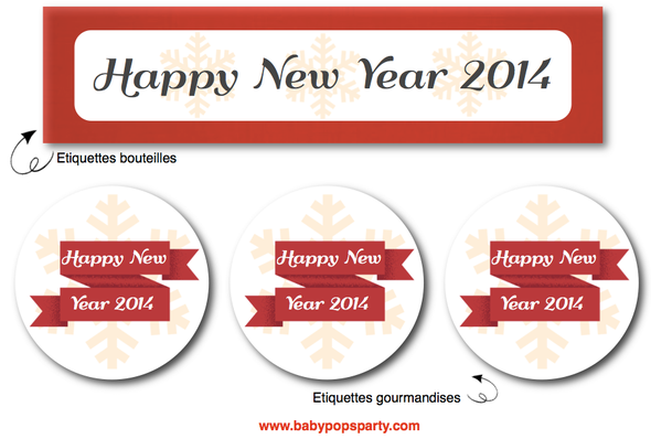 étiquettes 1er de l'an réveillon happy new year 2014 free printable kit sweet table