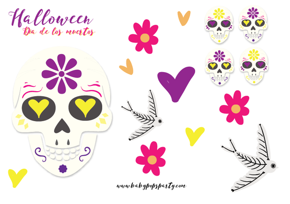 halloween décoration de table papeterie freeprintable à imprimer gratuit dia de los muertos sweet table déco