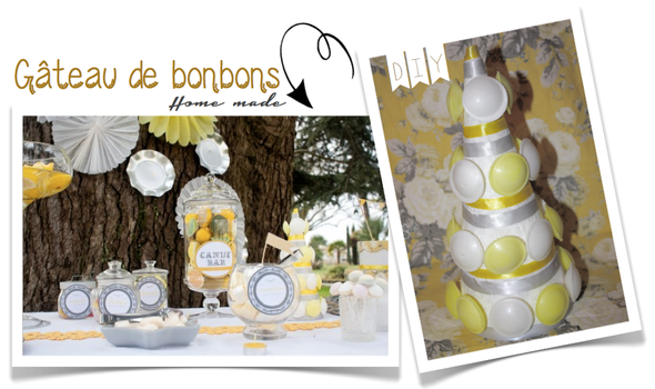 gâteau bonbons cônes soucoupe candy bar sweet
