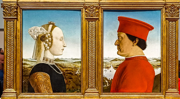 Piero della Francesca - Duchi di Urbino: Battista Sforza e Federico da Montefeltro - Galleria degli Uffizi