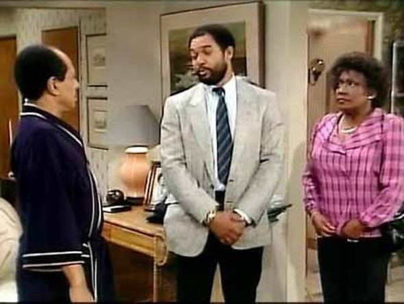 Nella foto Reggie Jackson durante un episodio de "I Jeffersons"