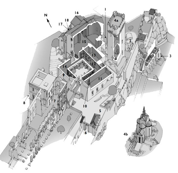 13 - Montmajour - Abbaye Saint-Pierre : Projection tridimensionnelle du site
