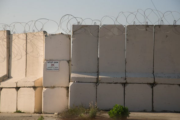 Sign reads: Photography is Prohibited at the Erez Crossing on the Israeli side of the border with the Gaza Strip, February 18, 2014/Photo: Ryan Rodrick Beiler