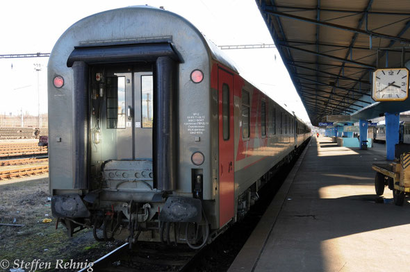 RZD Wagon WLABmee 622071-90278-8 als Kurswagen Cheb - Moscow am R 607 "Ohře" in Cheb (25.2. 2012)