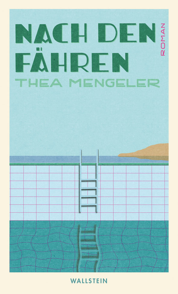 Auf dem Cover von "Nach den Fähren" ist ein Pool abgebildet, dahinter das Meer.