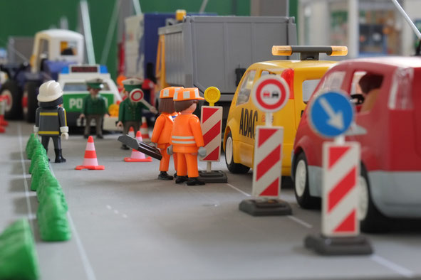 Autobahn baustelle ADAC Miniwelten Playmobil Lathen Ausstellung 