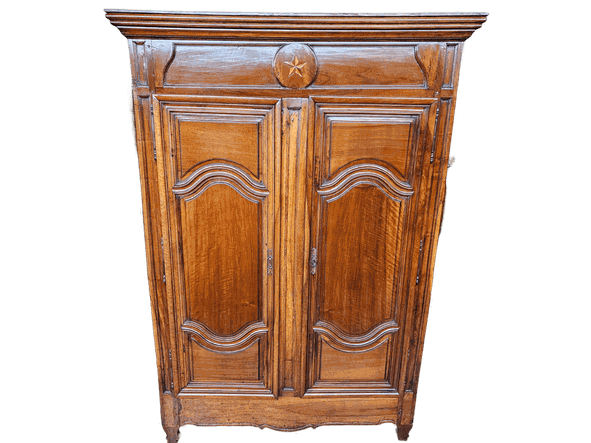 ARMADIO IN LEGNO DI NOCE MASSELLO LUIGI XV INTEGRO E ORIGINALE DI EPOCA XVIII SECOLO, ESEGUITO RESTAURO COMPLETO ALT.CM. 225 LARG.CM. 152 PROF.CM. 56 