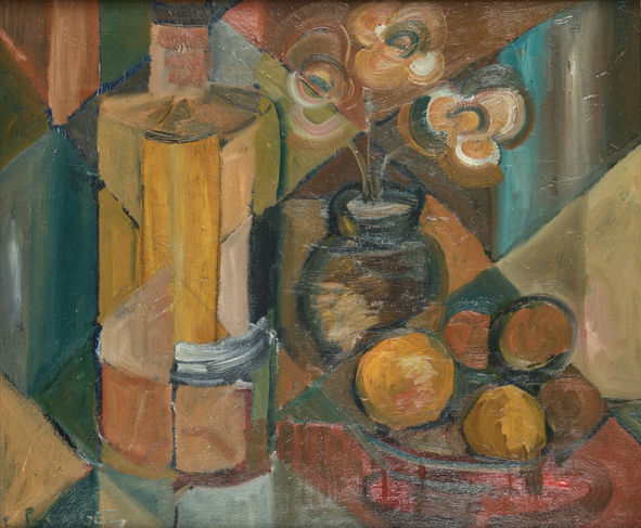 Elisabeth Ronget, nature morte , huile sur toile, signée, expose à la galerie agnès Thiébault