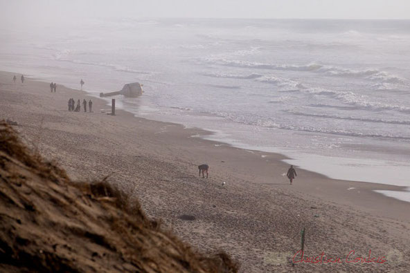 "Presque seul-e(s) au monde". Biscarrosse océan, plage du Vivier, Landes. 21 février 2016