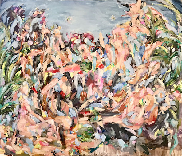 World Game 2021, Acryl, Öl auf Leinwand, 120 x 140 cm