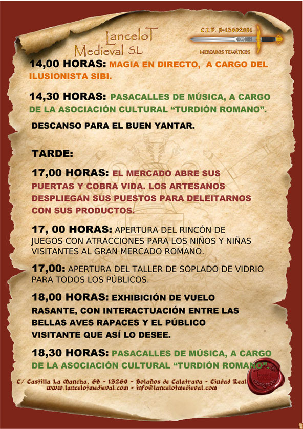 Programa del Mercado Romano de Ponferrada