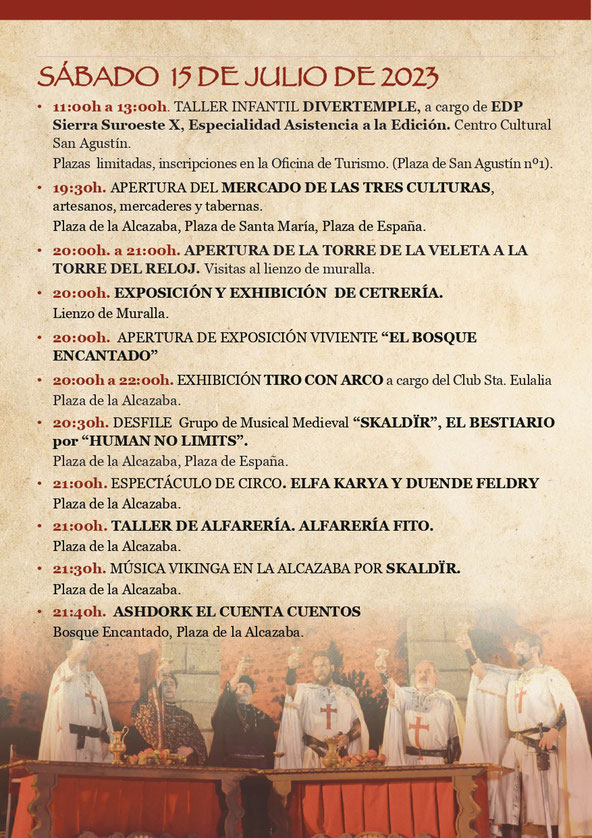 Programa del Festival Templario de Jerez de los Caballeros