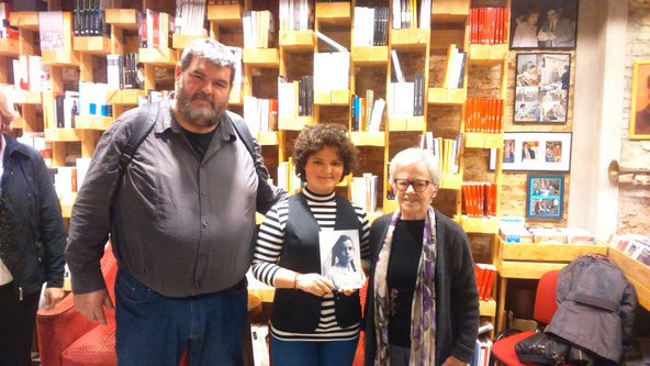 D'esquerra a dreta: Sebastià Bennasar, Mixa i Roser Rosés