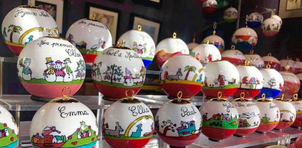 Boule de noel personnalisée en Porcelaine