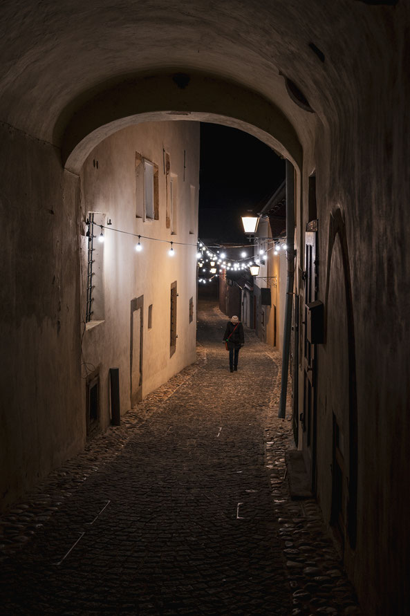 Nächtliches Ptuj, romantische Atmosphäre in den alten Gassen