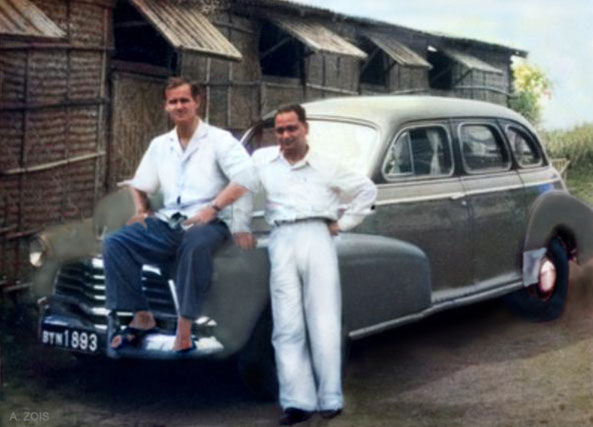 Dr.Donkin with Dr.Nilu, India. Image colourized by Anthony Zois