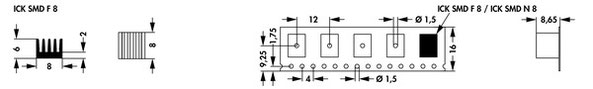 ICK SMD F 8 MI TR | 表面実装デバイス用ヒートシンク | テーピング品