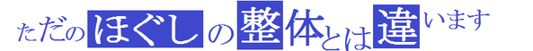 ただの”ほぐし”の整体とは違います