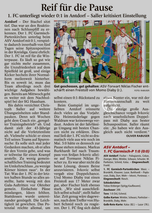 Ga-Pa Tagblatt vom 31.10.2016
