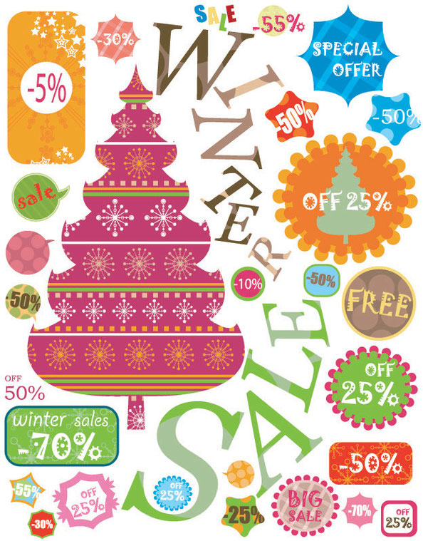 クリスマス・セールのラベル見本 christmas sale label vector