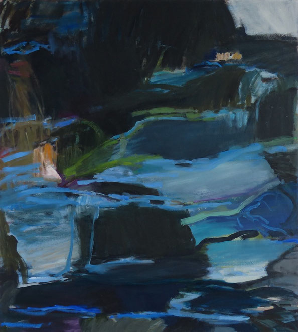 blaues Licht 2015 100 x 90 cm Öl / Leinwand