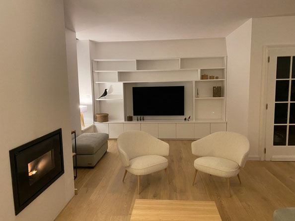 agencement de salon blanc cassé anthonee