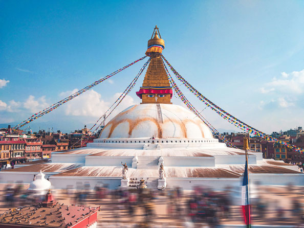 Kathmandu in Nepal mit Tempeln, bunten Häusern und lebendiger Altstadt