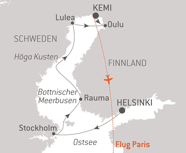 Reisekarte "Abenteuer Bottnischer Meerbusen" ©Ponant