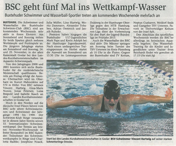 Buxtehuder Tageblatt vom 23.11.2012