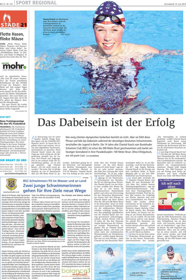 Neue Buxtehuder Tageblatt vom 15.06.2013